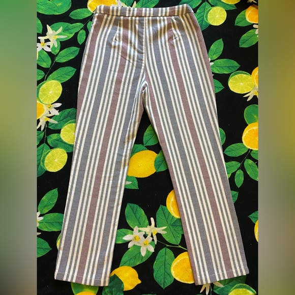 Free People Mod Stripe Linen Blend Disco Ankle Trouser - Picture 10 of 14